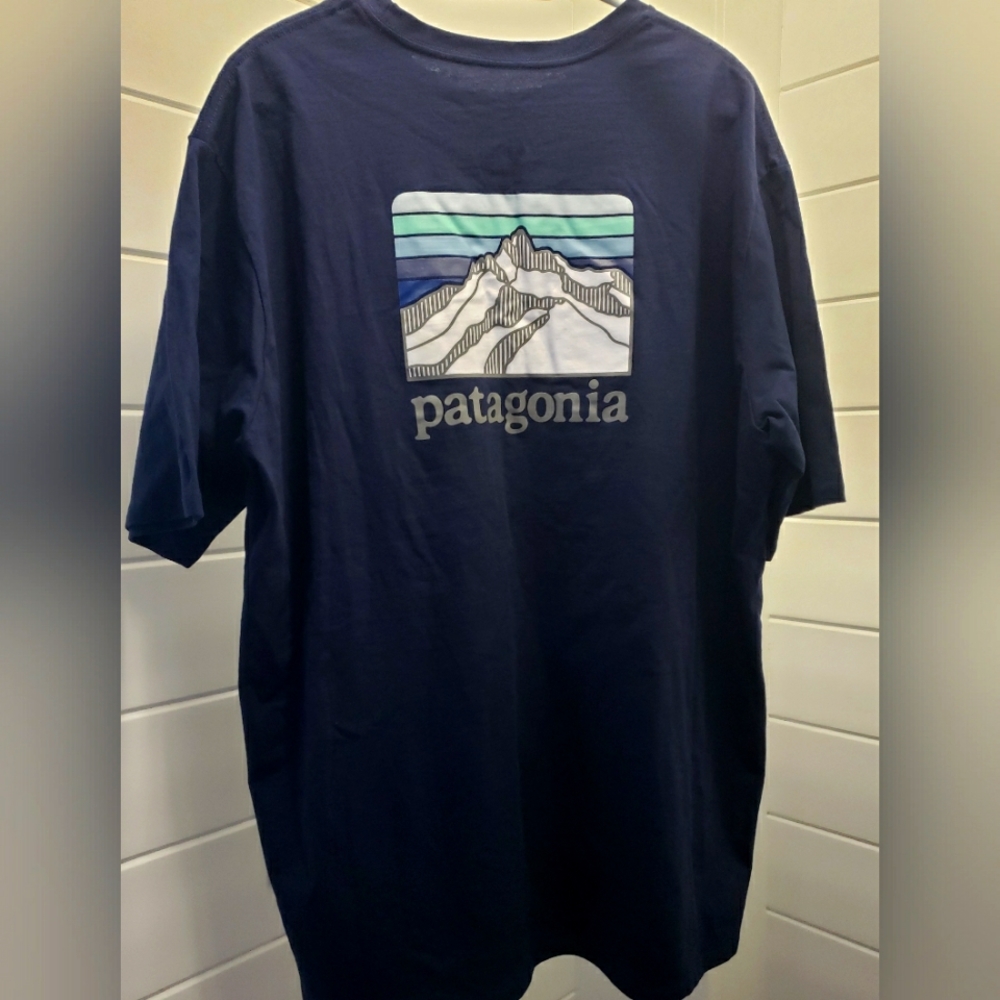 🏔 PATAGONIA men's logo tee shirt XXL - "Logo Ridge Pocket Responsibili-Tee"